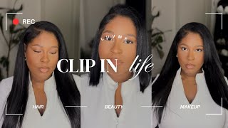 SEAMLESS FLAT EASY CLIP INS ON SHORT HAIR [upl. by Stricklan606]