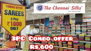 Chennai silks 3 PC Combo offer collection kora cotton dola silk saree 11 combo offer silk saree [upl. by Reace]