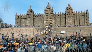 Festival at the Grand Mosque of Djenné  We Clothe the Mosque Every Year to Protect It [upl. by Sadella]