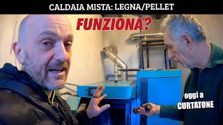 CALDAIA MISTA LEGNA E PELLET FUNZIONA ​🔥​🔥​🔥​​🔥​🔥​🔥​ [upl. by Ardnajela457]