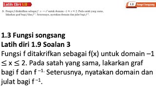 Latih diri 19 Soalan 3  13 Fungsi Songsang  Bab 1 Fungsi Matematik Tambahan Tingkatan 4 [upl. by Elbertine402]