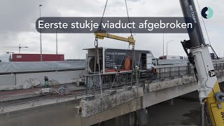 Eerste deel van het iconische viaduct werd afgebroken [upl. by Netsoj706]