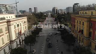 Albania Tirana 4K Drone Footage MOMENTS MEDIA [upl. by Servais]