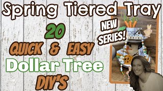 20 QUICK amp EASY Dollar Tree DIYs  SPRING TIERED TRAY  NEW SERIES [upl. by Ano301]