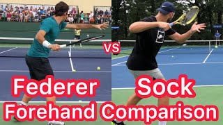 Roger Federer vs Jack Sock Forehand Comparison Their Unique Tennis Technique Explained [upl. by Laughlin]