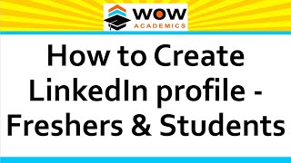 How to Create LinkedIn profile Freshers amp Students [upl. by Carlton]