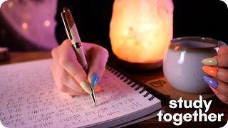 ASMR Studying Together While it Rains Tapping Writing Sounds No Talking 🖋️☔ [upl. by Anerak]