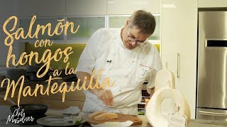 Chef Masoliver  Salmón con hongos a la mantequilla de limón  Receta y preparación [upl. by Ylahtan]