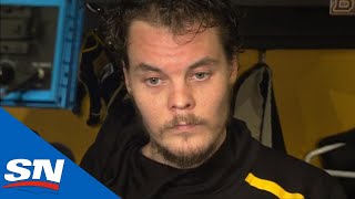 Tuukka Rask says Bruins Win as a team lose as a team [upl. by Yeliak]