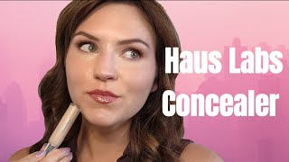 Haus Labs Triclone Skin Tech Hydrating  DePuffing Concealer Review [upl. by Nylhtiak]