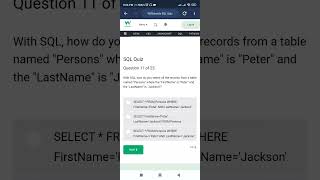 CLASS 61 w3schools sql quiz Question 11 by Sandeep Dalal CSE  sql interview questions and answers [upl. by Henig327]