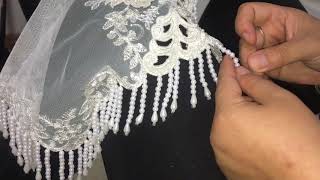 Traditional handwork with pearl Mindila per nuse [upl. by Bohi]