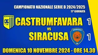 10 Novembre 2024 CastrumFavara vs Siracusa Calcio 1924 11 servizio a cura di TRIS Siracusa [upl. by Elise]