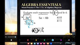 GED® Math Evaluate Expressions 1MP3 Bgn  1820 [upl. by Alegnat]