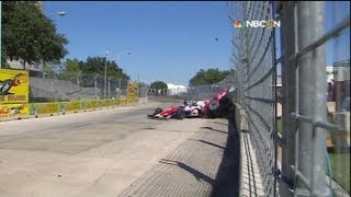 Dario Franchitti Huge Crash Houston GP Race 2 with interviews [upl. by Rossi743]