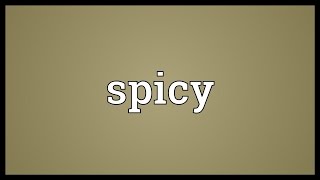 Spicy Meaning [upl. by Shull513]