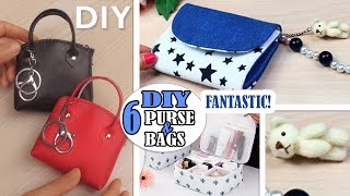 6 CUTE DIY POUCH BAG TUTORIALS Purse Bag You Can Make At Home Easy [upl. by Eliason]