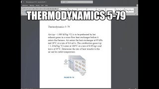 Thermodynamics 579 Air cp  1005 kJkg·°C is to be preheated by hot exhaust gases in a cross [upl. by Feil]