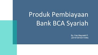 Produk Pembiayaan BCA Syariah [upl. by Alitha]