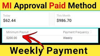 MI Approval Method  Weekly Payment MI Network  Low Traffic MI Approval [upl. by Rosemary]