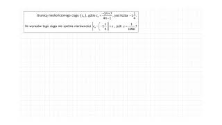 2176s63ZR3OE Granicą nieskończonego ciągu cn jest liczba 1 14 Ile wyrazów tego ciągu [upl. by Goddard184]