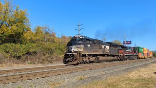 Railfanning the NS Harrisburg Reading and Lehigh Lines Ft 4822 1066 and a GP382 Leader on K76 [upl. by Kraft514]