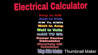 Electrical CalculationAmpsWattsKWVoltKvKVAPower factor [upl. by Chappell896]