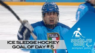 Day 5  Ice sledge hockey goal of the day  Sochi 2014 Winter Paralympic Games [upl. by Sholley595]