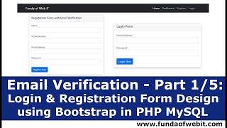 Email Verification  Part 15 Login amp Registration Form Design using Bootstrap amp File Setup in PHP [upl. by Sasnett]