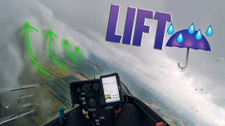 Glider flying and climbing in rain [upl. by Neela]