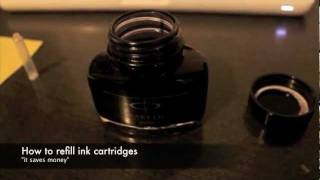 How to refill an empty ink cartridge using a syringe with a needle [upl. by Anirec997]