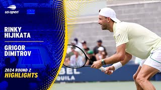 Rinky Hijikata vs Grigor Dimitrov Highlights  2024 US Open Round 2 [upl. by Radie219]