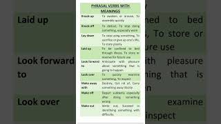 Phrasal Verbs with Meanings Synonyms Basic to Advance English Vocabulary for daily use and exams [upl. by Ennaeus]