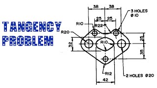 TANGENCY PROBLEM 15  Engineering drawing  Technical drawing [upl. by Tnecniv]