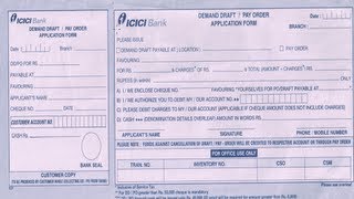 INHow to fill ICICI Bank DD Application Form [upl. by Parrnell]