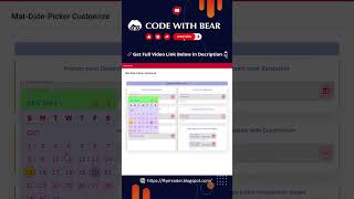 MatDatePicker Customize  Angular 15 shorts short shortvideo youtubeshorts youtube [upl. by Cristy]