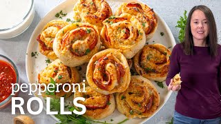 Tasty Pepperoni Rolls With Garlic Butter  Yummm [upl. by Naujal]