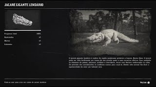 RED DEAD REDEMPTION 2 COMPÊNDIO ANIMAIS  JACARÉ GIGANTE LENDÁRIO 163178 [upl. by Ahsilav]