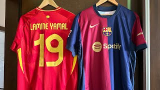 New FC Barcelona Home Kit amp Spain EURO 2024 Kit  Minejerseys Video Review [upl. by Sclater]