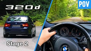 Straight piped 535Nm BMW 320d  POV  Loud sounds amp turbo whistle 4K UHD [upl. by Feldman]