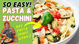 Easy Pasta and Zucchini Recipe with Fresh Tomatoes and Basil [upl. by Acinod435]