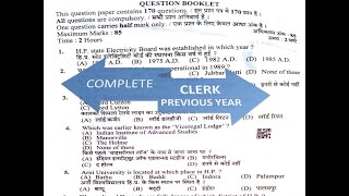 HPSSC CLERK 2021 COMPLETE SOLVED PAPER  HIMACHAL CLERK PAPER SOLVED [upl. by Kared153]