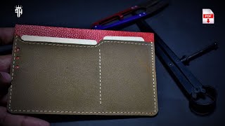 Making a Leather Wallet  Making leather pouch 💼🌟leathercraft wallet [upl. by Sinnoda]