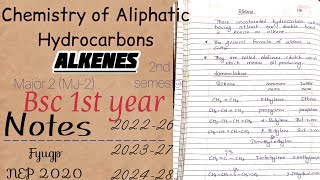 Alkene BSc 1st year 2nd semester Notes  Chemistry of Aliphatic Hydrocarbons ch 3 vbu chemistry [upl. by Dorkus]