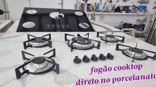 FOGÃ‚O COOKTOP EMBUTIDO NA BANCADA DE PORCELANATO PASSO A PASSO FACIL [upl. by Higgs]