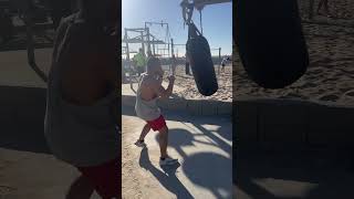 My little brother ain’t little anymore 🤣 boxing shorts boxingtraining venicebeach [upl. by Sophia]