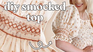 DIY Smocked Top Made from 3 Rectangles of Fabric Ultimate SLOW FASHION [upl. by Inod87]