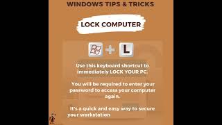 Lock Screen Shortcut windows windowstips windowstutorial lockscreen windowstipsandtricks [upl. by Blaseio]