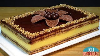 TARTA DE FLAN CON GALLETAS Y CHOCOLATE RECETA SIN HORNO Y MUY FÁCIL  Paso a paso  Loli Domínguez [upl. by Siderf96]