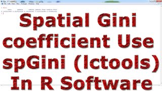 Spatial Gini coefficient Use spGini lctools With In R Software [upl. by Gillie]